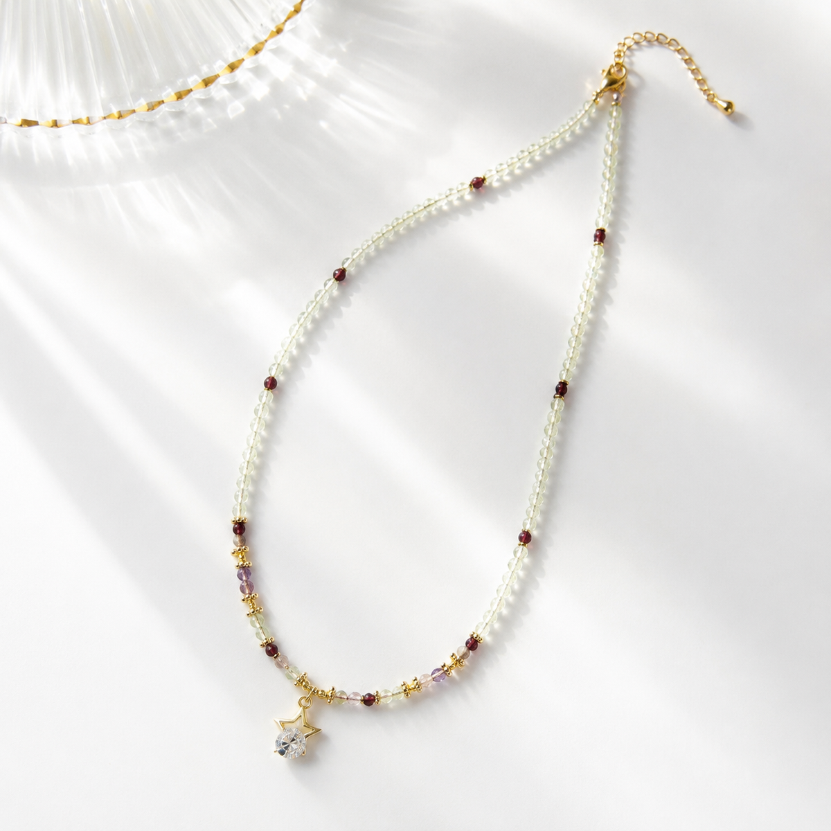 Mint Starlight Beaded Necklace