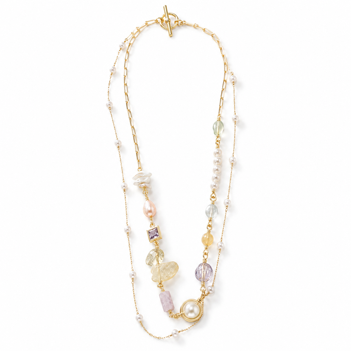 Pastel Orbit Layered Necklace