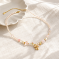 Blush Bow Crystal Necklace
