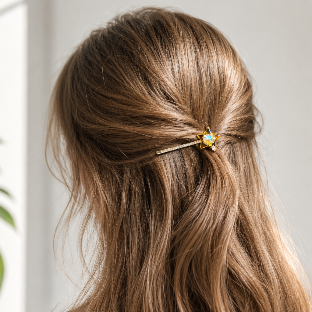 Amber Starlight Crystal Hair Pin