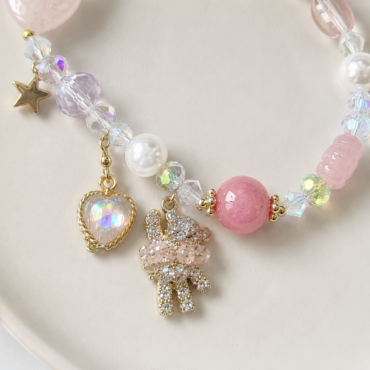 Pink Stardust Teddy Bracelet