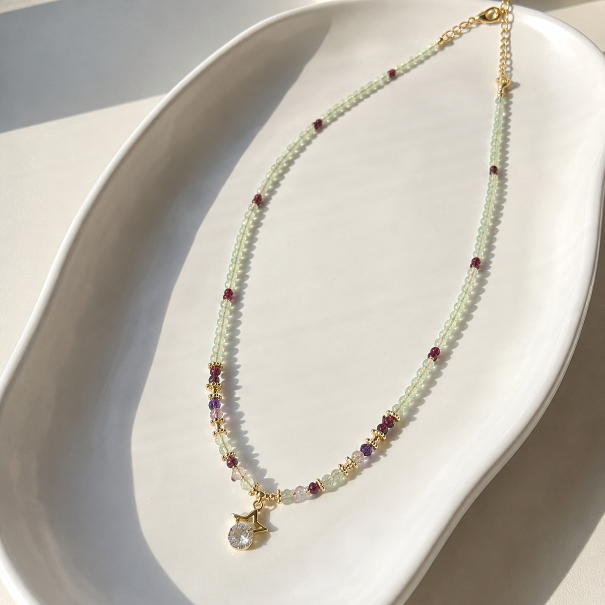 Mint Starlight Beaded Necklace