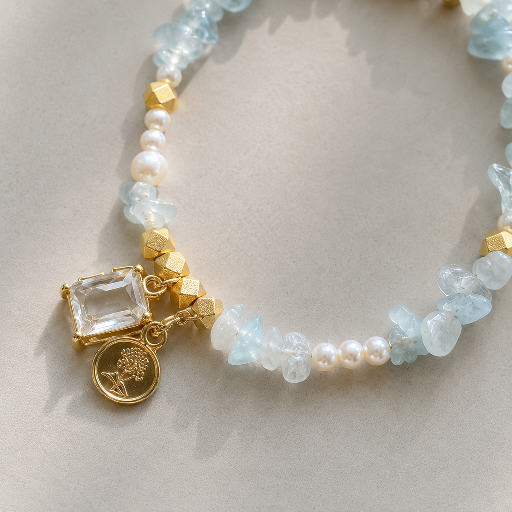 Aqua Meadow Charm Bracelet