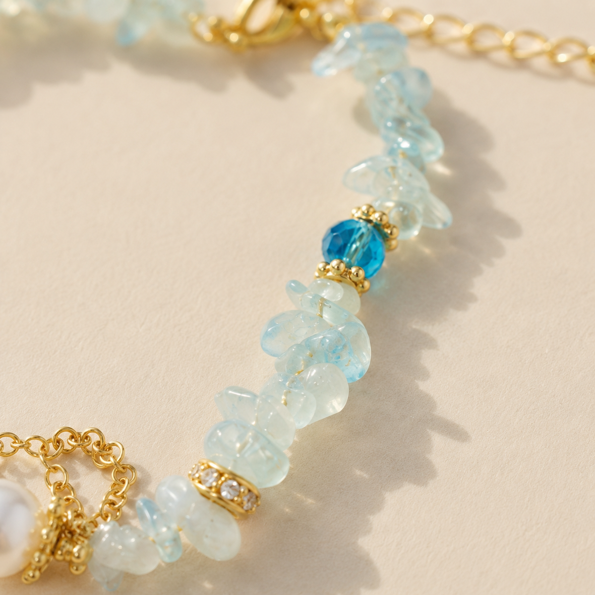 Aqua Blossom Pearl Bracelet