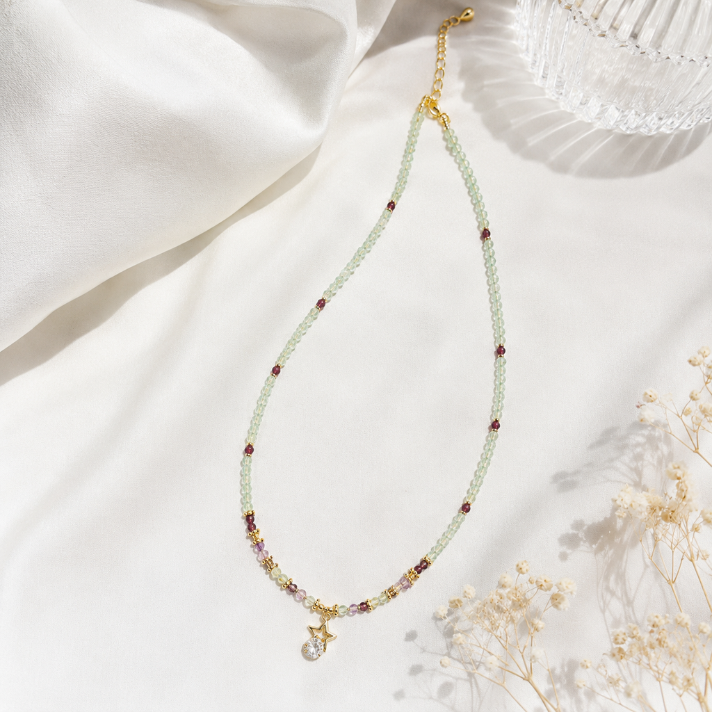 Mint Starlight Beaded Necklace