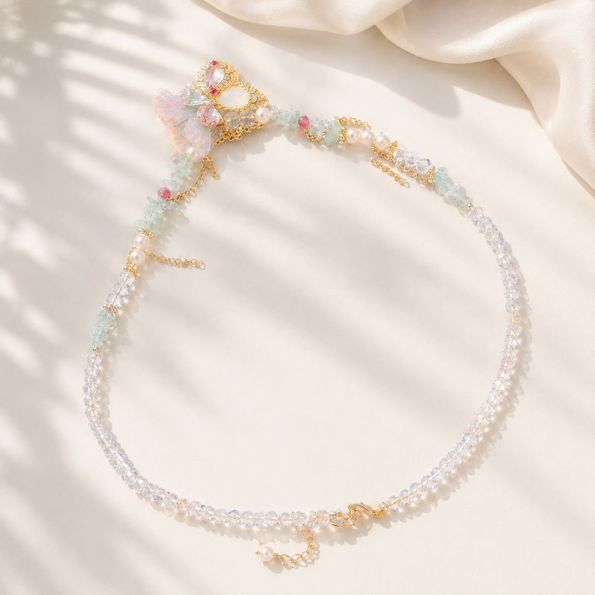 Iridescent Butterfly Garden Necklace