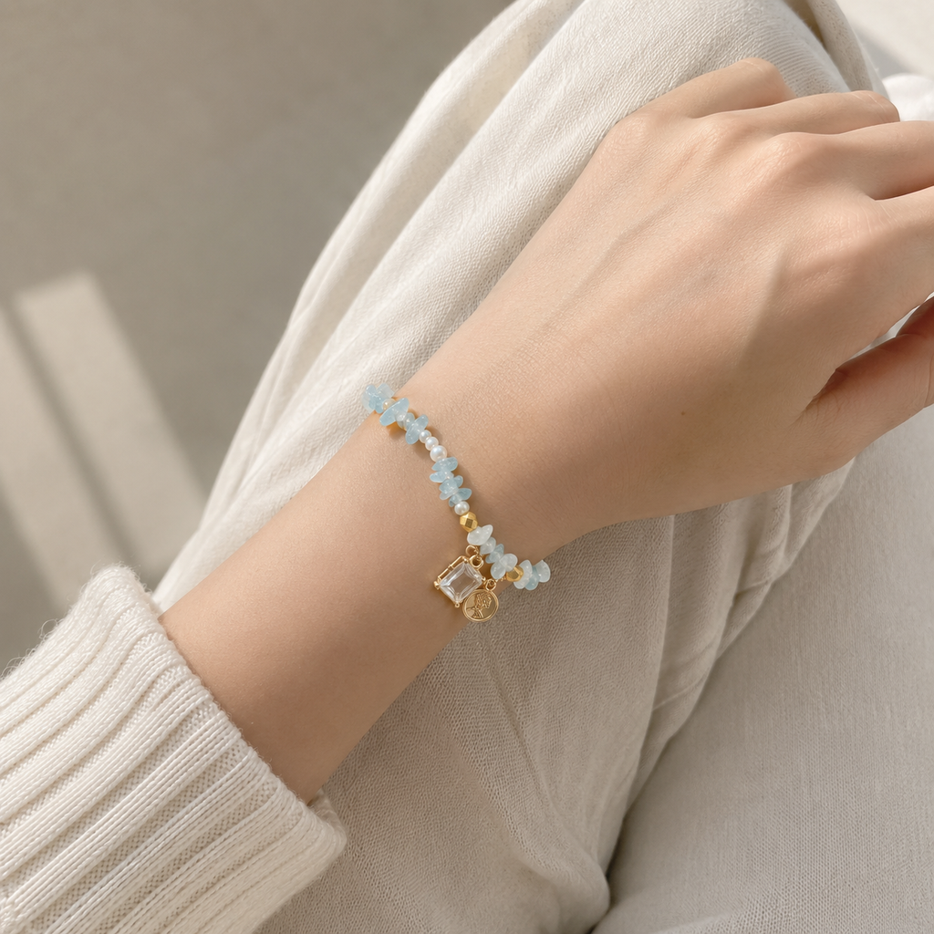 Aqua Meadow Charm Bracelet
