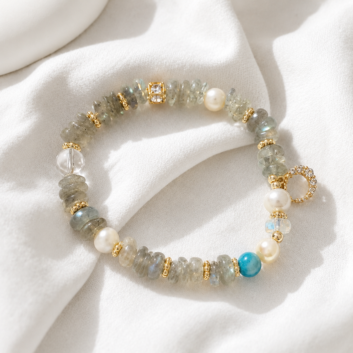 Moonlit Mist Pearl Bracelet