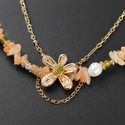 Apricot Bloom Layered Necklace