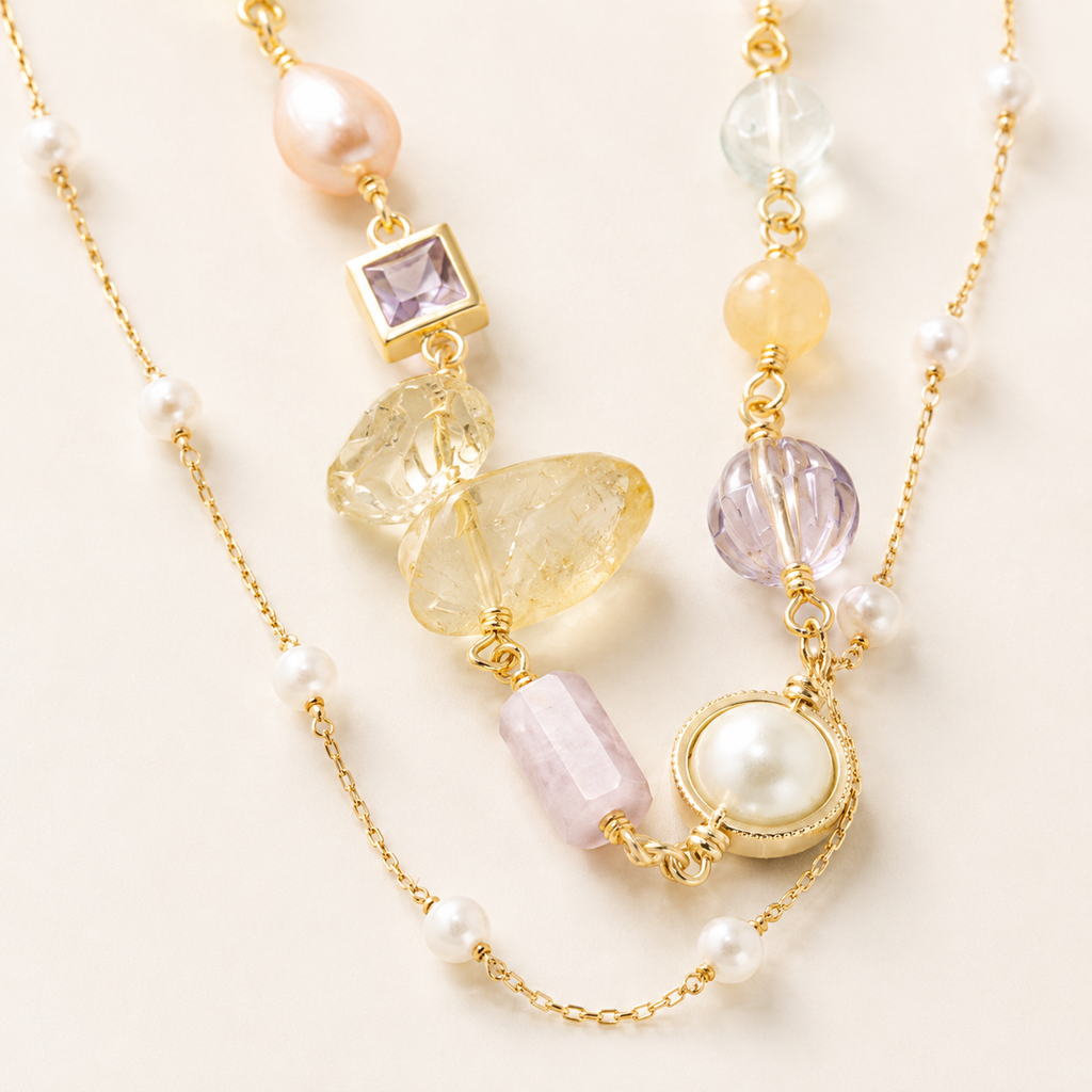 Pastel Orbit Layered Necklace