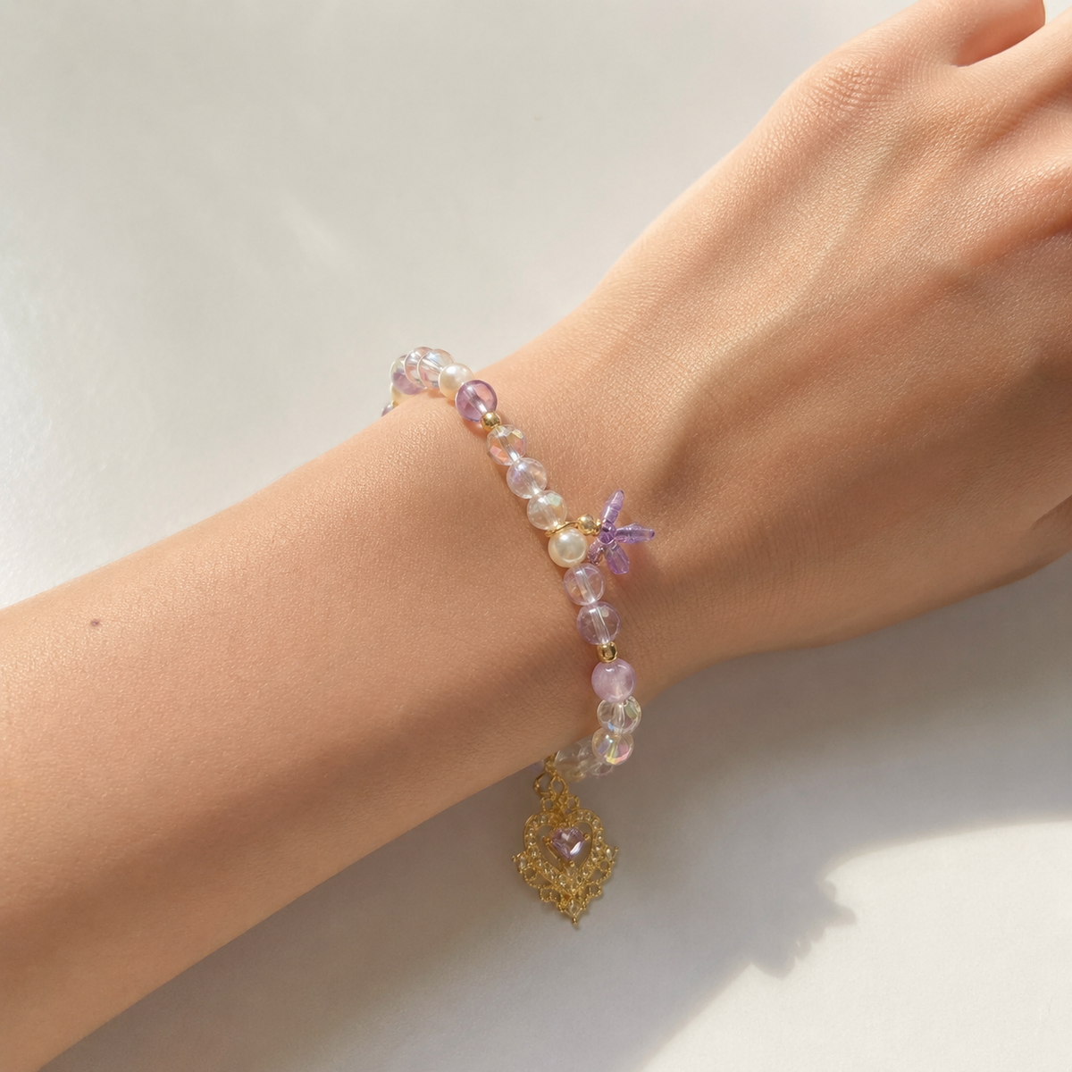 Lavender Crown Pearl Necklace