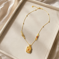 Golden Ember Pendant Necklace