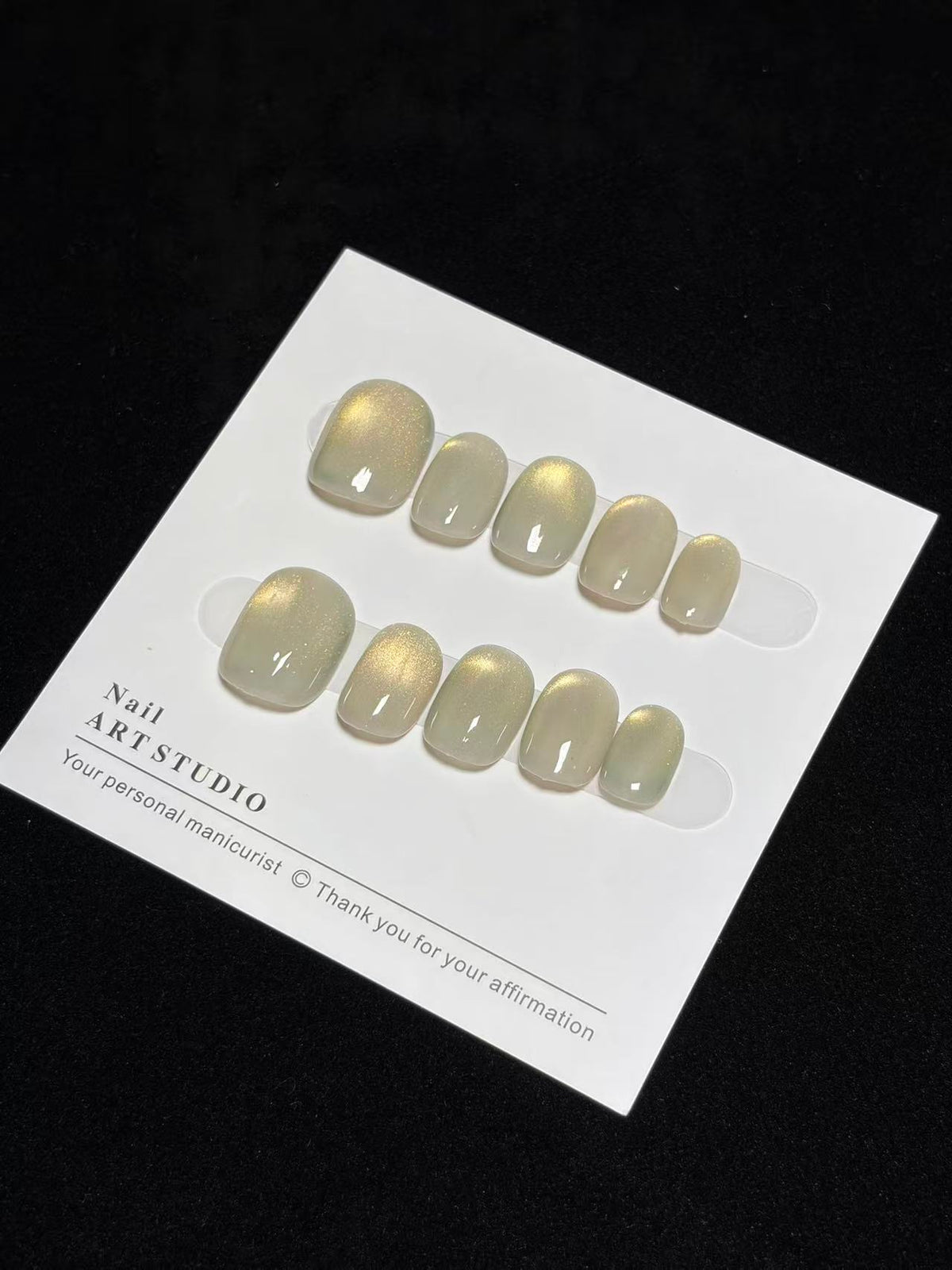 Moonlit Pearl — Luxury Handmade Press-On Nails No.3
