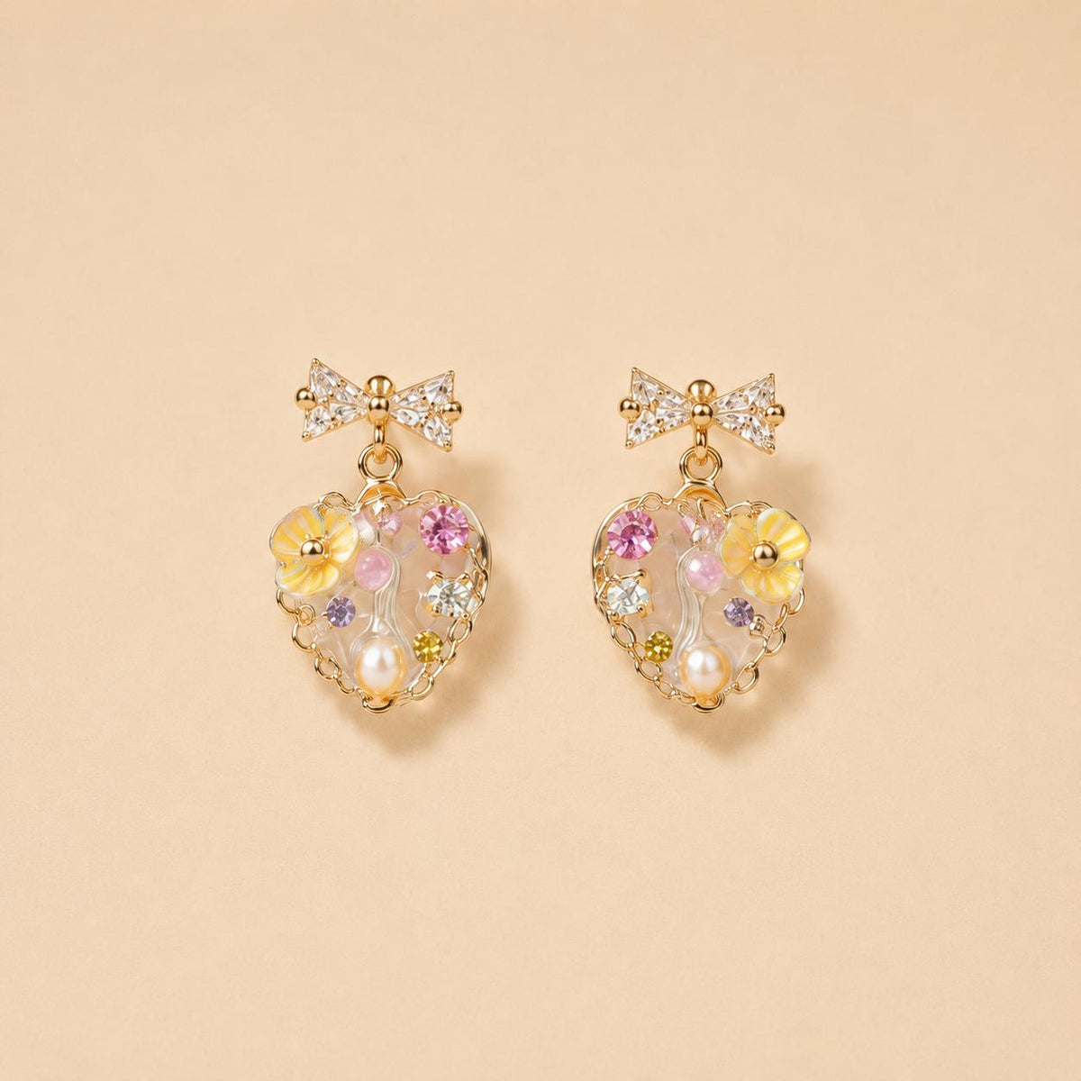 Gold Byzantine Pearl Stud Earrings, Lavender Pink Crystal Dangles, Art Deco Geometric Earrings, Royal Vintage Jewelry Gift for Her