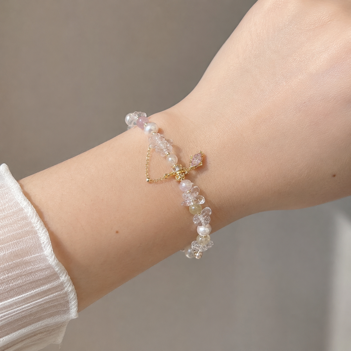 Crystal Garden Pearl Bracelet
