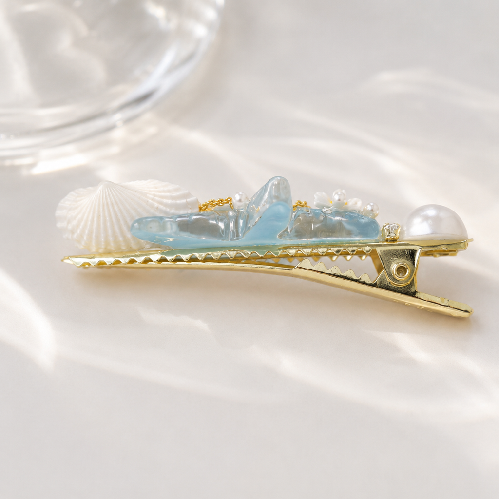 Ocean Starfish Pearl Hair Clip