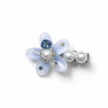 Frosted Resin Flower Hair Clip, Pearl Crystal Embellished Barrette, Coquette Floral Hair Accessory, Gift for Her