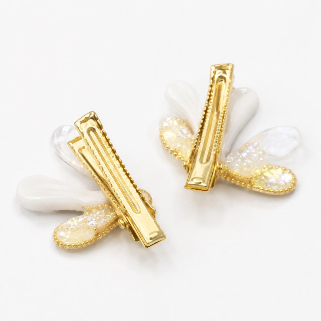 Pastel Butterfly Hair Clip Set, Resin Fairycore Wing Barrettes, Gold Coquette Hair Accessories, Gift for Her