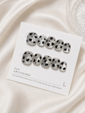 Silver Cat Eye Cow Print Y2K | Short Round Press-Ons No.4