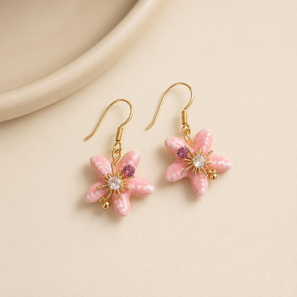 Pink Bow Heart Earrings, Crystal Pearl Drop Earrings, Balletcore Coquette Jewelry, Romantic Gift for Her