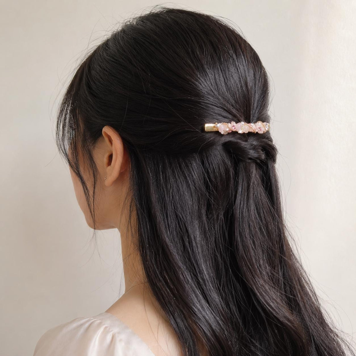 Aurora Butterfly Hair Clip, Royal Blue Crystal Barrette, Pearl Chain Fairycore Hair Accessory, Gift for Her