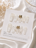 Ivory Bells – Pearl White Bridal Press-On Nails NO.17