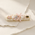 Blush Tweed Bow Hair Clip