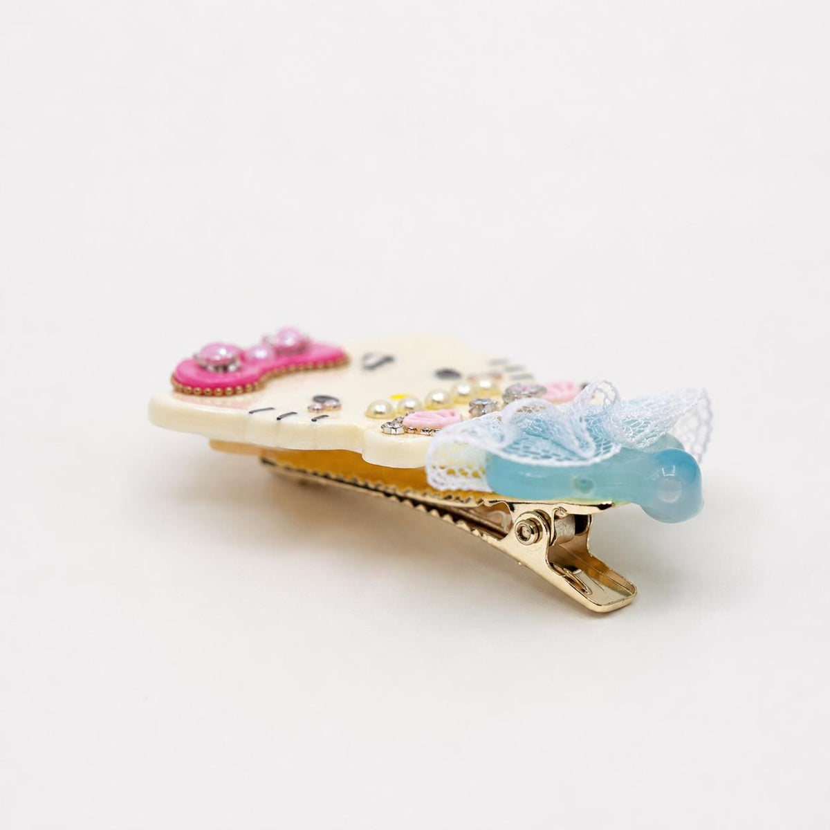 Kawaii Kitten Mermaid Hair Clip, Pink Bow Seashell Barrette, Cute Coquette Hair Accessory, Gift for Her