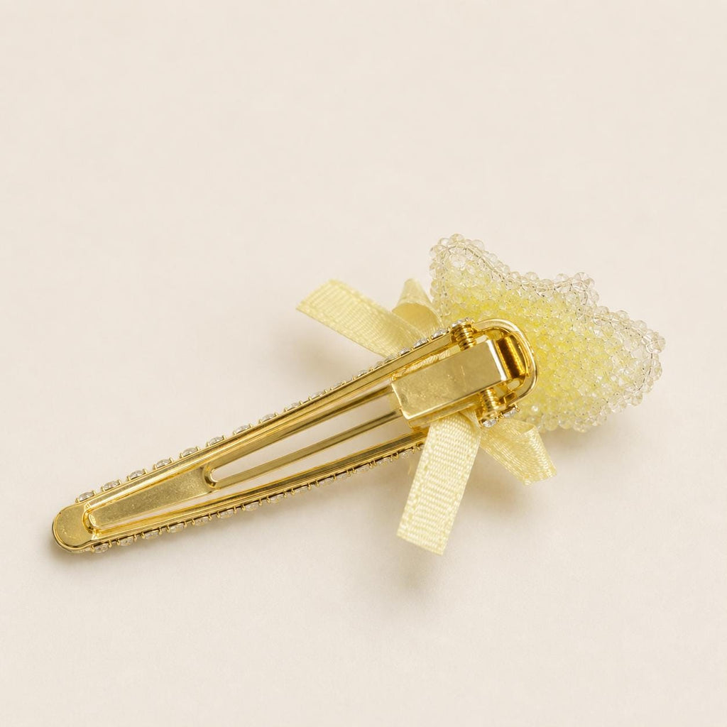 Yellow Star Hair Clip, Celestial Coquette Rhinestone Barrette, Y2K Hair Accessory, Gift for Her
