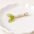 Lime Green Mermaid Tail Hair Clip, Glitter Fish Tail Barrette, Chrysolite Crystal Alligator Pinch, Whimsical Coastal Ocean Jewelry