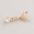 Mermaid Tail Hair Clip, Pink Rose Crystal Barrette, Aurora Coquette Hair Accessory, Cute Gift for Her